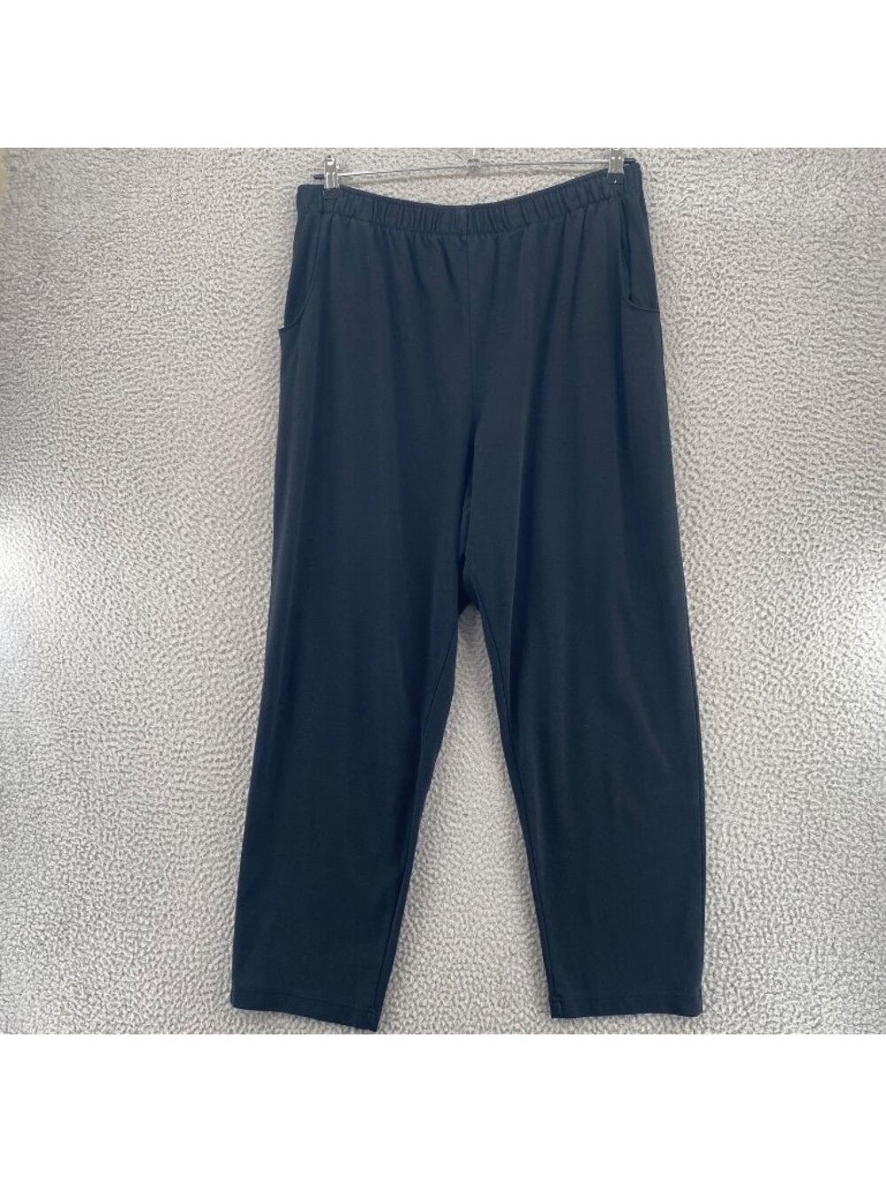 Fashion Bug Pants Womens 18W Black Cotton Blend Knit Straight Leg Pocket Stretch